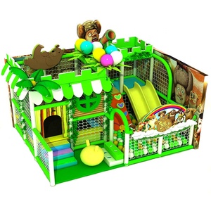 Aire de jeux intérieure avec toboggan double face, piscine à balles, ensemble complet pour enfants de 7 ans, équipements pour enfants, thème nature personnalisé - Product Image 1