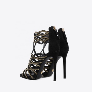 Nuovi <span class=keywords><strong>Sandali</strong></span> da <span class=keywords><strong>Donna</strong></span> 2021 con Tacco Alto, Punta Aperta, Design Traforato con Diamanti, Sexy Piattaforma Estiva, Stile Alto per Esterni - Product Image 4