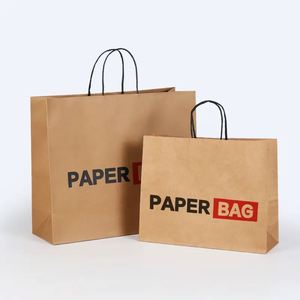 Bolsa de Papel Kraft Reciclado Impresa Personalizada al por Mayor con su Propio Logotipo - Product Image 2
