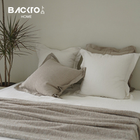 100% Französisch Leinen Jacquard Bett Kissen Kissen bezug Modern Luxury Solid Throw Kissen bezug Schlafzimmer Wohnkultur Hotel bedarf
