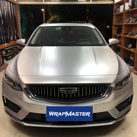 WRAPMASTER 1,52*17m Premium Reines Metall Silber PET PVC Auto-Folierung Farbwechselnde Kratzfeste Selbstklebende Vinylfolie