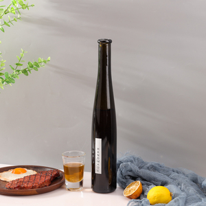 Mince Vide Saké Vin Claret Boisson Bouteille De Stockage 400ml Ambre Foncé Cocktail <span class=keywords><strong>Cidre</strong></span> Hydromel Whisky Liqueur Bouteille En Verre Bouchon De Liège - Product Image 2