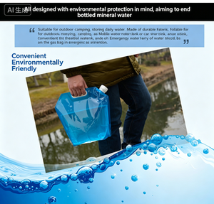 Conteneur d'eau pliable en plastique durable Ruayia 5L, 2 pièces, avec robinet, poignée et couvercle hermétique pour la randonnée, les pique-niques et la maison - Product Image 3