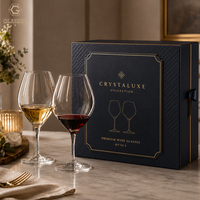Bleifreies Kristallweinglas-Set im Kimura-Stil, große Weingläser 470ml 320ml, ultradünne Dessertweingläser mit kurzem Stiel