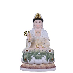 Statue de Bouddha Guanyin Bodhisattva en jade blanc creux, provenant de la montagne Putuo de la mer du Sud de Chine, déité porteuse de bénédictions pour les enfants, symbole de paix et de sécurité - Product Image 5