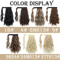 Perruque queue de cheval en fibre haute température pour femme, cheveux longs tressés à clipser, pour ondulations aquatiques bouclées, vente en gros transfrontalière