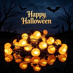 Guirlande lumineuse à piles en forme de citrouille d'Halloween, guirlande LED festive en forme de citrouille pour la maison, les fêtes et le jardin - Product Image 2