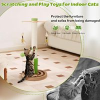 Arbre à chat interactif et écologique, hauteur réglable, jouets suspendus rotatifs, circuit de balles en bois à double niveau pour chatons - Utilisation intérieure
