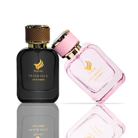 Bouteille de Parfum Noire de Luxe Carrée Personnalisée 50 ml avec Emballage Boîte