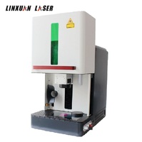 Marqueur laser à fibre fermée 20W 30W étiquettes usb collier cartes de visite en aluminium imprimante machine de marquage laser avec rotatif