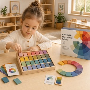 Tabletas <span class=keywords><strong>de</strong></span> Armonía Cromática Montessori Personalizadas, Juguete <span class=keywords><strong>de</strong></span> Madera para Clasificar Colores, Juego <span class=keywords><strong>de</strong></span> Emparejamiento con Tarjetas Guía para la Educación Temprana <span class=keywords><strong>de</strong></span> Niños - Product Image 4