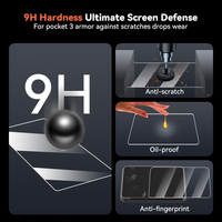Kit de protection d'écran en verre trempé AG anti-poussière et de film de protection d'objectif de caméra AG PET pour DJI Pocket 3, anti-reflet, installation facile
