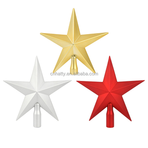 Ornements de Noël faits à la main de 22 cm, vente chaude, personnalisés, dorés, rouges, argentés, étoile à cinq branches - Product Image 6