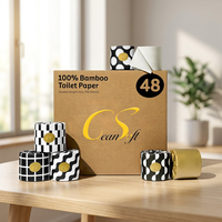 Rouleaux de papier toilette écologiques les plus vendus, fabriqués à partir de pâte de bambou vierge, doux, personnalisables et sans agents fluorescents