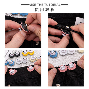Cinturón moldeador de cintura con diseño de panda, con botones, base plana, sin costuras, sin clavos, con hebilla ajustable y de fijación, y hebilla reductora sin costuras. - Product Image 5