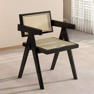 Sedia da Pranzo Multifunzionale in Legno Massello con <span class=keywords><strong>Spugna</strong></span> ad Alta Elasticità, Poltrona Casual Stile Wabi-Sabi <span class=keywords><strong>per</strong></span> Soggiorno, Bar, Hotel - Product Image 2