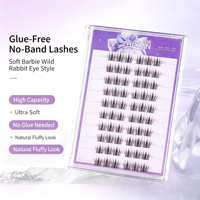 Extensions de cils en bande complète 0,05 mm en gros, auto-adhésives, imperméables, en grappe, en cheveux synthétiques, faux cils