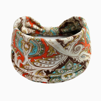 Bandeaux larges à imprimé floral bohème 2025, turban vintage à nœud élastique, bandeau pour femmes et filles, coton doux, accessoires pour cheveux