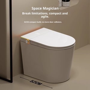 WC monobloc en céramique de haute qualité, 520 mm, compact, sans bride, à chasse directe - Product Image 4