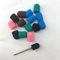 10x capuchons de ponçage colorés + 1x mandrin en caoutchouc pour manucure, pédicure, polissage des ongles