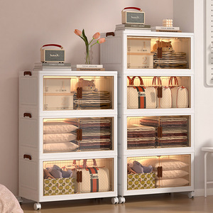 Armoire de rangement pliable sans marque, de type rectangulaire, multi-niveaux, pour organiser les vêtements des enfants, pour chambre à coucher, usage domestique - Product Image 1