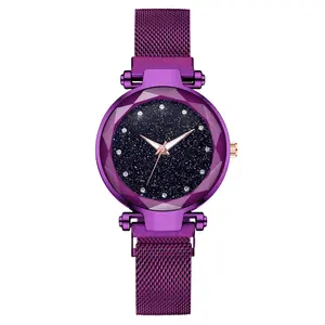 Reloj con correa magnética para mujer, accesorio de pulsera con diseño de cielo estrellado, Milano, 2023