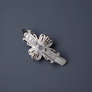 Hoop Earrings Flower Shape 925 Sterling Silver Iris Cross Design Claw Setting Everyday Wear - Product Image 4