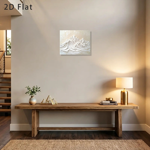 Arte Mural de Montaña en Resina Plana 2D, Decoración Rectangular Art Deco para Sala de Estar, Lienzo Hecho a Mano para Colgar - Product Image 4