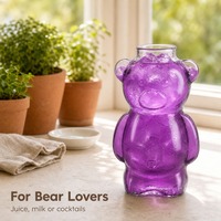Tasse en verre borosilicate en forme d'ours 320 ml – Mignon gobelet ours en peluche pour café, jus, lait, thé – Cadeau, maison, vente en gros, personnalisable