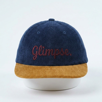 Gorra de Béisbol Personalizada con Bordado de Letras Cursivas, 6 Paneles, Sin Estructura, de Pana, con Visera Curva, de Dos Tonos, Unisex, Estilo Vintage