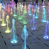 Fuente Seca para Terraza, Fuente de Diseño Moderno Personalizada, de Acero Inoxidable con Luces de Colores, Venta al Por Mayor