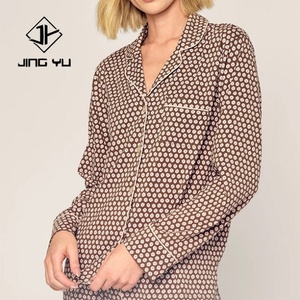 Ensemble de pyjama personnalisé pour femmes en fibre de bambou imprimé, ensemble 2 pièces, pyjama en coton pur pour femmes, tenue de maison en modal - Product Image 6