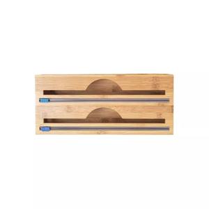 OEM/ODM bambú Ziplock bolsa organizador de almacenamiento rollo de plástico dispensador de bolsas para cocina hogar almacenamiento patrón cuadrado - Product Image 2