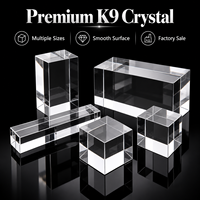 Bloc de cristal transparent HBL K9, forme cubique, coins vifs, personnalisable par gravure laser, pour mariage, cadeau d'affaires, ornement
