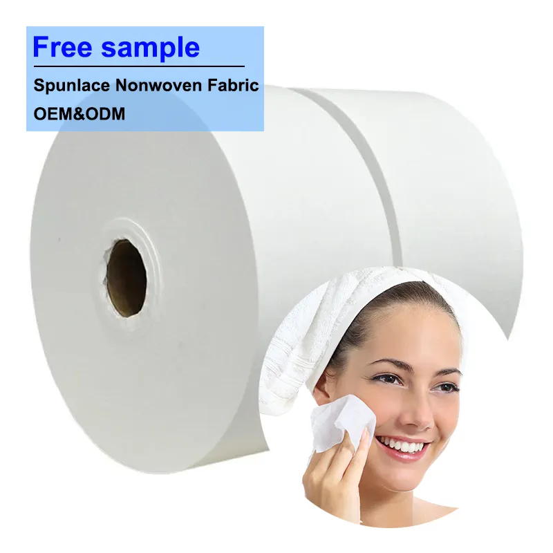 Disposable polyester wood pulp spunlaced non-woven fabric for shower towels