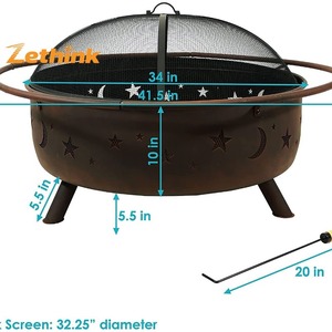 Brasero à bois de <span class=keywords><strong>42</strong></span> pouces, idéal pour les feux de camp, les brasero de terrain et les grillades. - Product Image 2