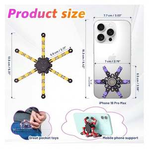 Style militaire tactique EDC Fidget Spinner pistolet métal poche taille soulagement du Stress jouet doigt rainures lanière trou nouveauté Gag jouet - Product Image 2