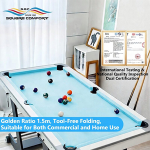 <span class=keywords><strong>Mesa</strong></span> de Billar Plegable 4 en 1 de Madera con Proporción Áurea de 1.5m, para 8 Bolas, Snooker, Uso Doméstico y Comercial, Certificación CE, <span class=keywords><strong>Mini</strong></span> Convertible - Product Image 1