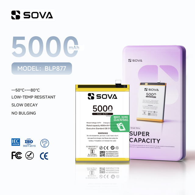 SOVA BLP877 Mobile Phone Battery for OPPO Realme 8i/C30/C33/9i High Capacity Wholesale OEM ODM Batteries