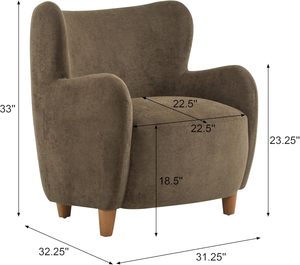 Fauteuil Auden en velours rembourré avec dossier incurvé et assise moelleuse pour salon et lecture, par <span class=keywords><strong>Christopher</strong></span> Knight Home - Product Image 2