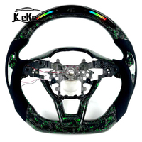 Volant en carbone forgé vert LED RGB avec suède noir et palettes de changement de vitesse pour Honda Accord 10e génération 2018 - 2022