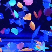 चमक पत्थर मछलीघर सजावटी चमक पत्थर चमकदार कंकड़ समुद्री जीवन Seashells स्टारफिश सौर मछली टैंक सजावट