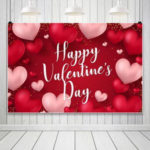 มีความสุข5x3ft วันวาเลนไทน์จุดแววถ่ายภาพพื้นหลังผนังสีแดงด้วยหัวใจความรัก - Product Image 6