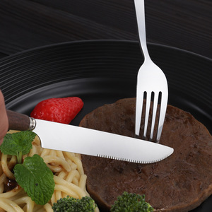 Juego de 24 piezas de cuchillo, tenedor y cuchara de acero inoxidable y madera de haya, tenedor para pasta, cuchara para postre, cuchillo para carne, cuchara, juego de cubiertos occidentales - Product Image 2