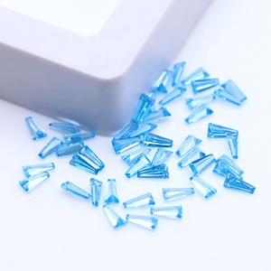 Prezzo all'ingrosso di fabbrica taglio trapezoidale acquamarina pietre sintetiche sciolte CZ impostazione cera zirconia cubica blu per alte temperature - Product Image 4