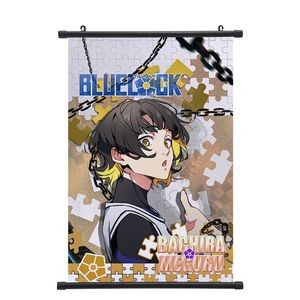 Affiches murales en tissu de haute qualité, 40*60cm, 60*90cm, 80 motifs, style Anime japonais, à motifs bleus, type défilement - Product Image 6