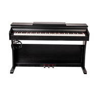 Piano numérique en plastique noir-brun, 88 touches lestées, sensibilité précise à la force des doigts, sensation de toucher équilibrée, 128