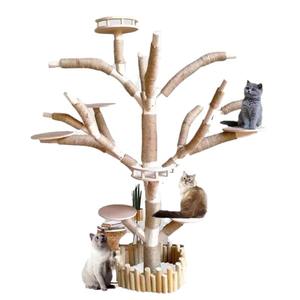 คอนโดแมวทรงสูง โครงไม้หรูหรา พร้อมแท่นกระ<span class=keywords><strong>โดด</strong></span> ที่ปีนป่าย และเสาแมวทำจากใยไซซอล - Product Image 6