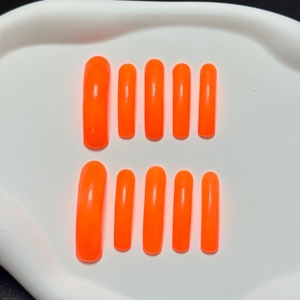 Faux ongles Y2K néon contrastant en PMMA, <span class=keywords><strong>rose</strong></span> et vert, courbés, longs, carrés, couleur unie, faits à la main, à presser, vente en gros - Product Image 6