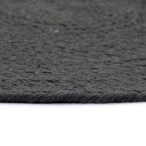 W2B VidaXL Set 6 tovagliette ricamate fatte a mano 100% lino grigio scuro 15 \ "diametro antiscivolo per uso domestico solido motivo natalizio - Product Image 3